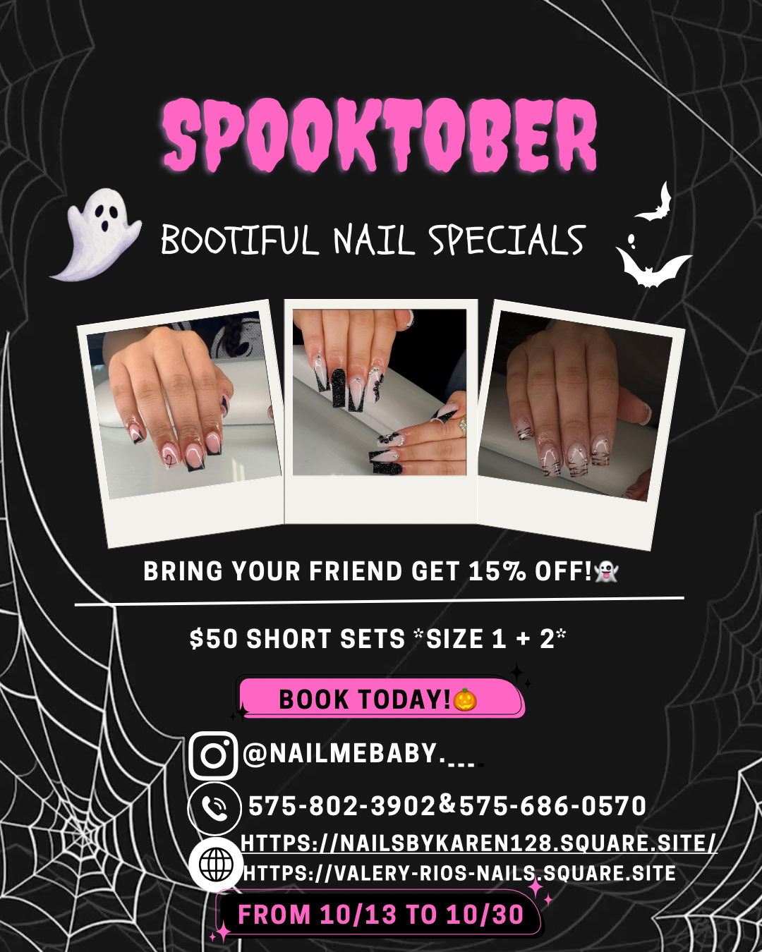 Halloween nail designs at Black Label Studio